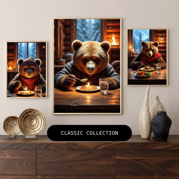 Winter Bear Printable Wall Art – Cute Cozy Cabin Scene Digital Download for Kids Room & Holiday Decor - Image 5