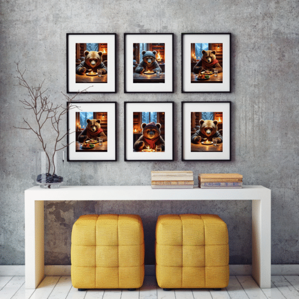 Winter Bear Printable Wall Art – Cute Cozy Cabin Scene Digital Download for Kids Room & Holiday Decor - Image 6