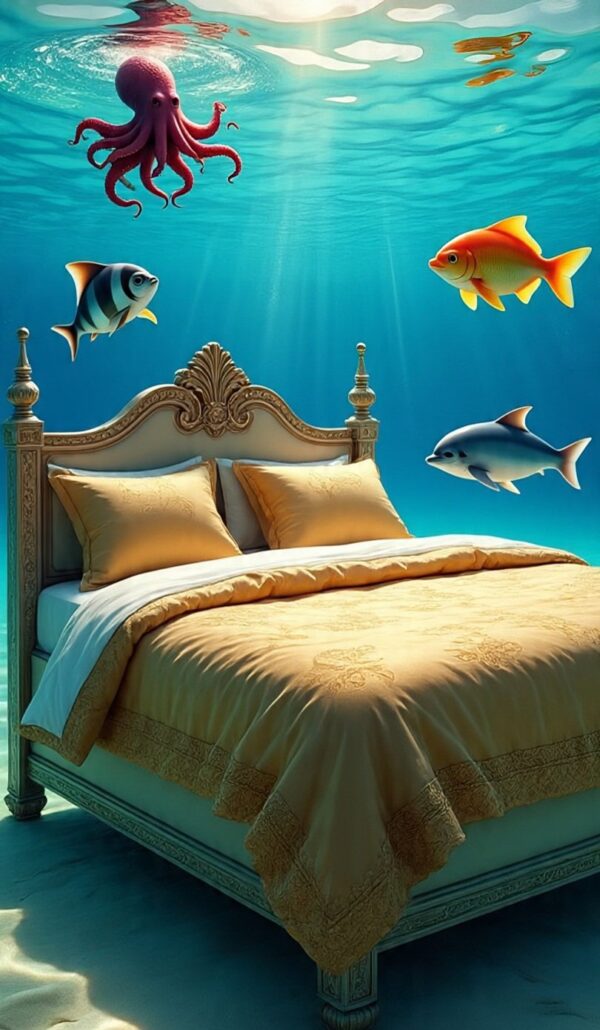 Classic Collection: Underwater Bedroom Digital Art Prints - Octopus & Marine Life Wall Decor - Image 7