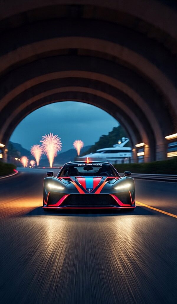 "Neon Drive – High-Octane Sports Car Digital Print for Car Enthusiasts" - Image 4