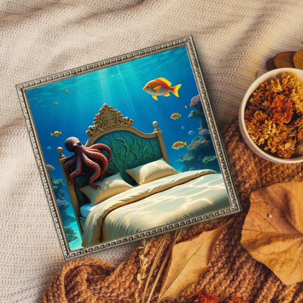 Classic Collection: Underwater Bedroom Digital Art Prints - Octopus & Marine Life Wall Decor - Image 3