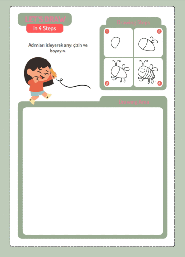🎨 let’s draw in 4 steps – artbysona drawing ebook for kids | easy step by step drawing activity book (printable pdf)