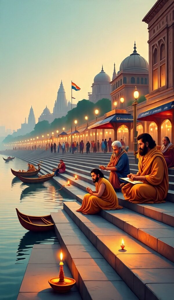 🖼️ varanasi reimagined – digital painting by artist sona dubey | soulful printable wall art | instant download
