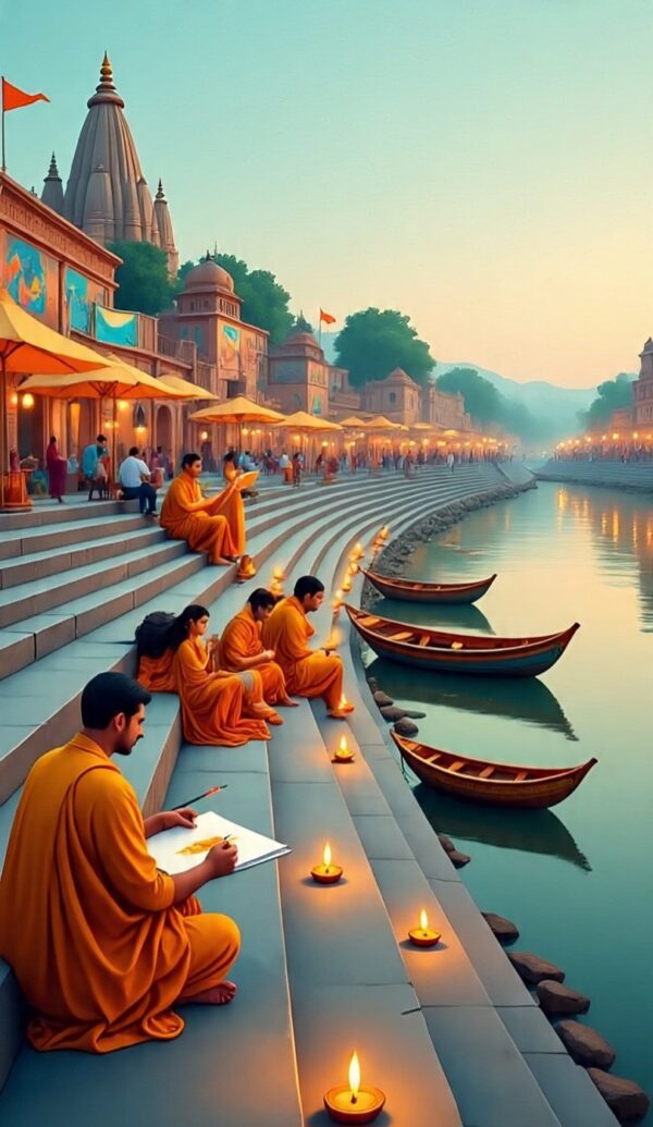 🖼️ varanasi reimagined – digital painting by artist sona dubey | soulful printable wall art | instant download