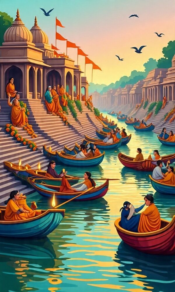 🖼️ varanasi reimagined – digital painting by artist sona dubey | soulful printable wall art | instant download