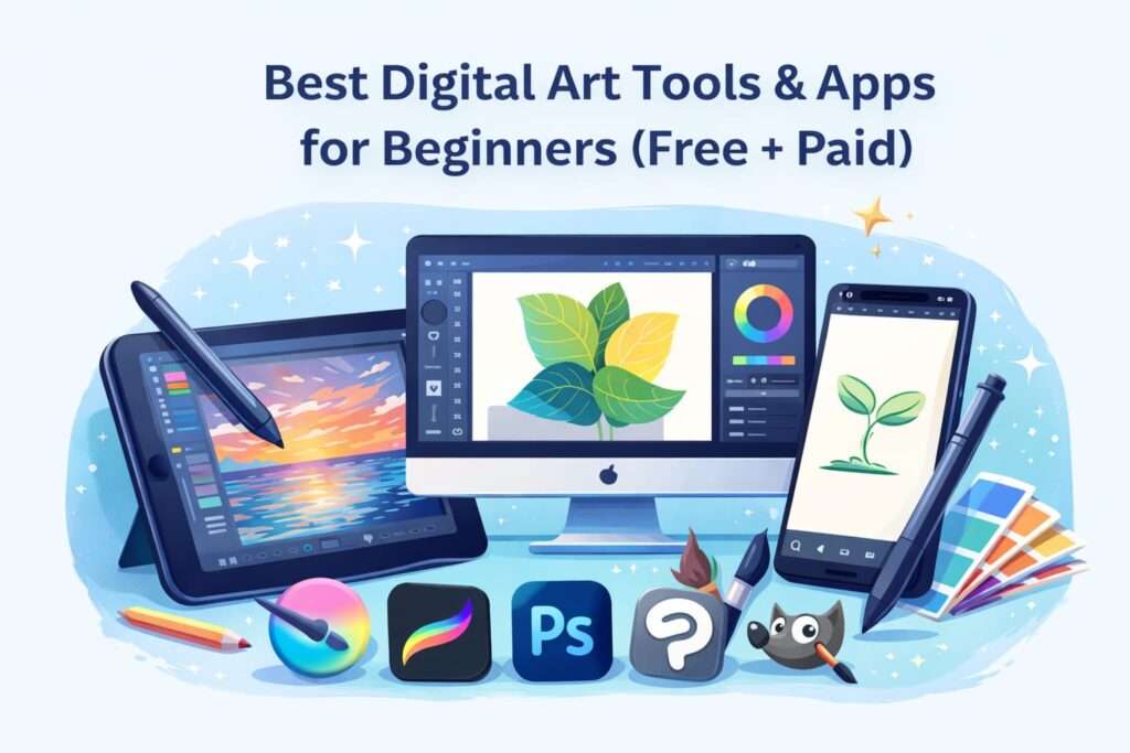 Best Digital Art Tools & Apps for Beginners (Free + Paid)